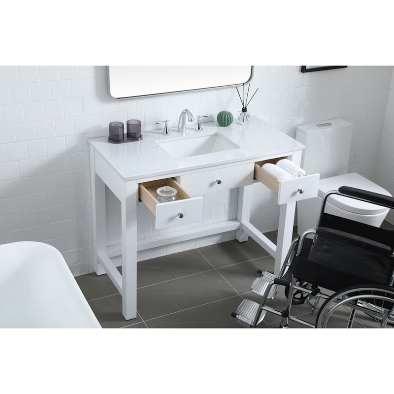 Elegant Lighting Hudson 42" Bathroom Vanity, White