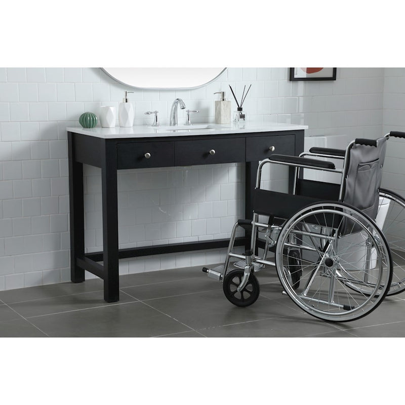 Elegant Lighting Hudson 48" Bathroom Vanity, Black