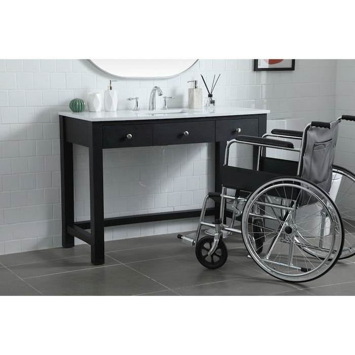 Elegant Lighting Hudson 48" Bathroom Vanity, Black