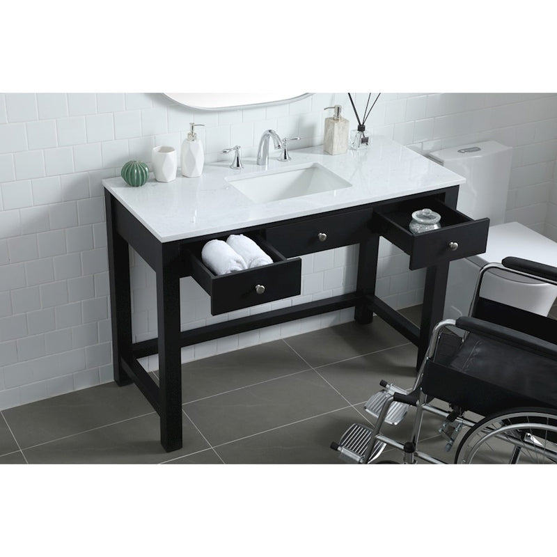 Elegant Lighting Hudson 48" Bathroom Vanity, Black