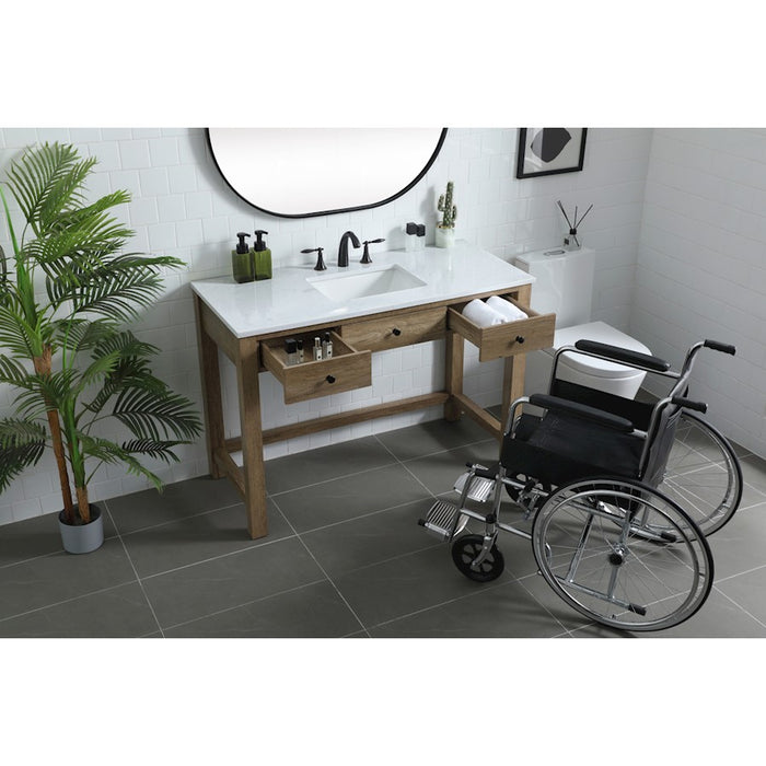 Elegant Lighting Hudson 48" Bathroom Vanity, Natural Oak
