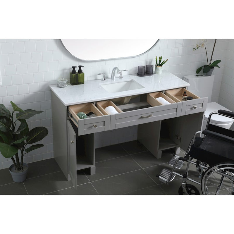 Elegant Lighting Cooper 54"L Bathroom Vanity, Grey