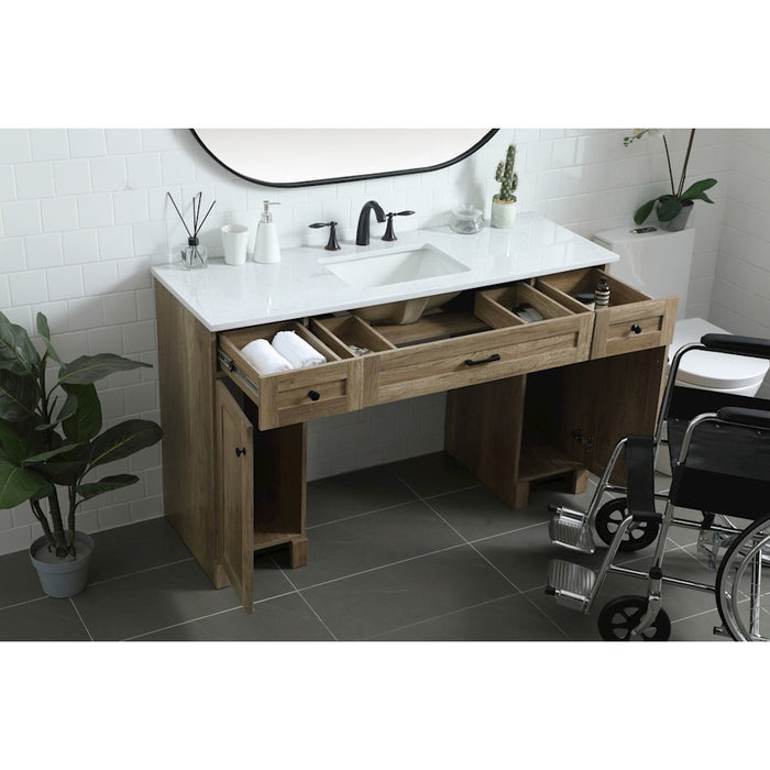 Elegant Lighting Cooper 54"L Bathroom Vanity, Natural Oak