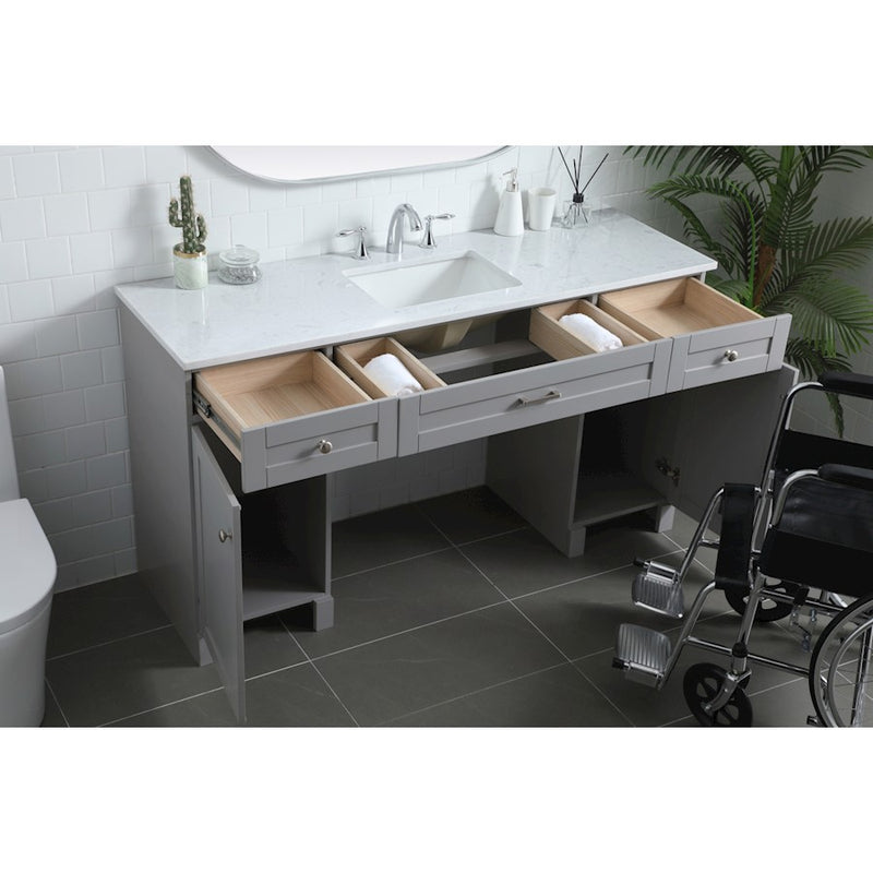 Elegant Lighting Cooper 60"L Bathroom Vanity, Grey