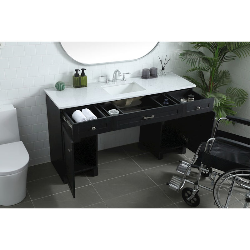 Elegant Lighting Cooper 60"L Bathroom Vanity, Black