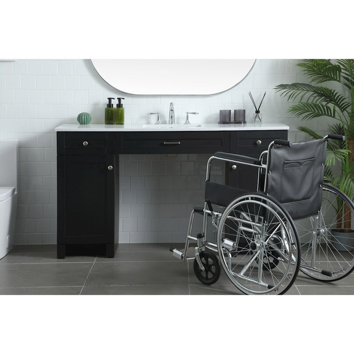 Elegant Lighting Cooper 60"L Bathroom Vanity, Black