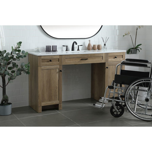 Elegant Lighting Cooper 60"L Bathroom Vanity, Natural Oak