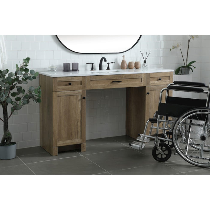 Elegant Lighting Cooper 60"L Bathroom Vanity, Natural Oak