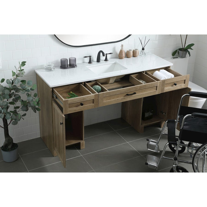 Elegant Lighting Cooper 60"L Bathroom Vanity, Natural Oak
