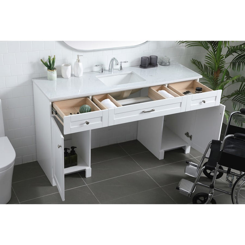 Elegant Lighting Cooper 60"L Bathroom Vanity, White