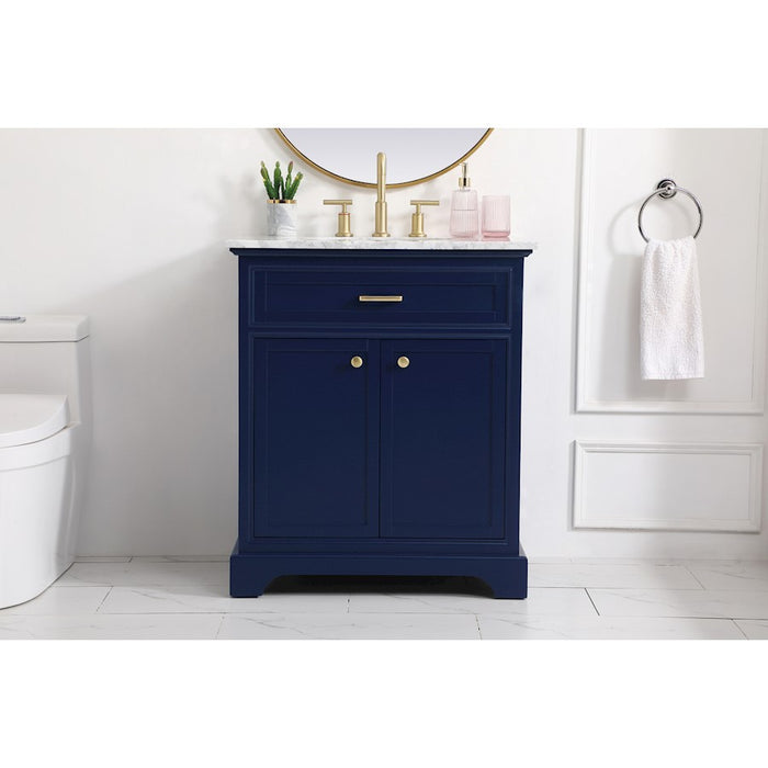 Elegant Kitchen/Bath Americana 30" Single Bathroom Vanity, Blue