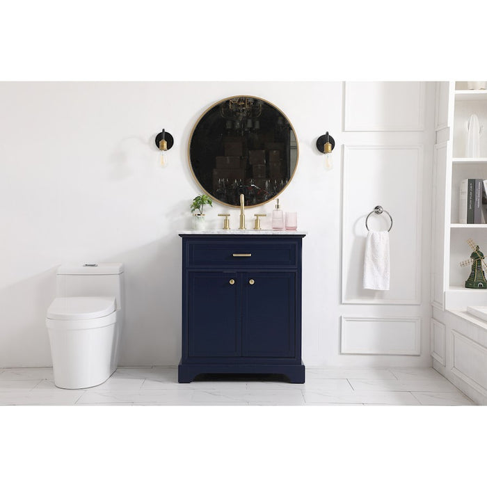 Elegant Kitchen/Bath Americana 30" Single Bathroom Vanity, Blue