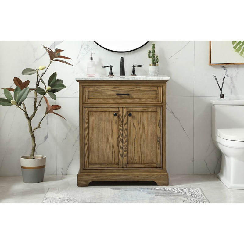 Elegant Kitchen/Bath Americana 30" Single Bathroom Vanity, Driftwood