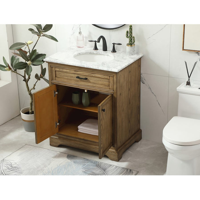 Elegant Kitchen/Bath Americana 30" Single Bathroom Vanity, Driftwood
