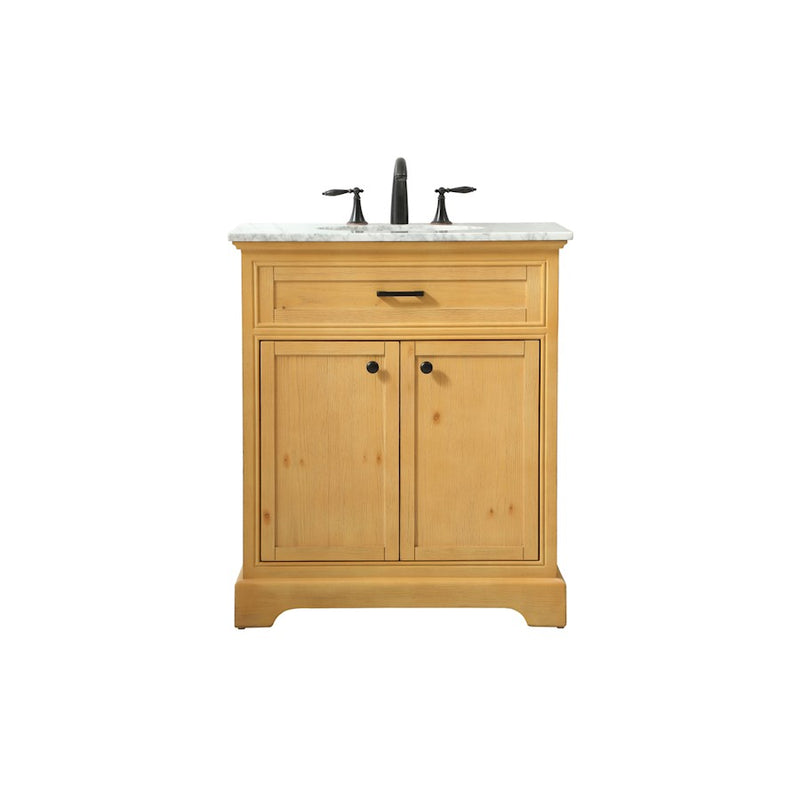 Elegant Americana 30" Single Bathroom Vanity, Natural Wood - VF15030NW