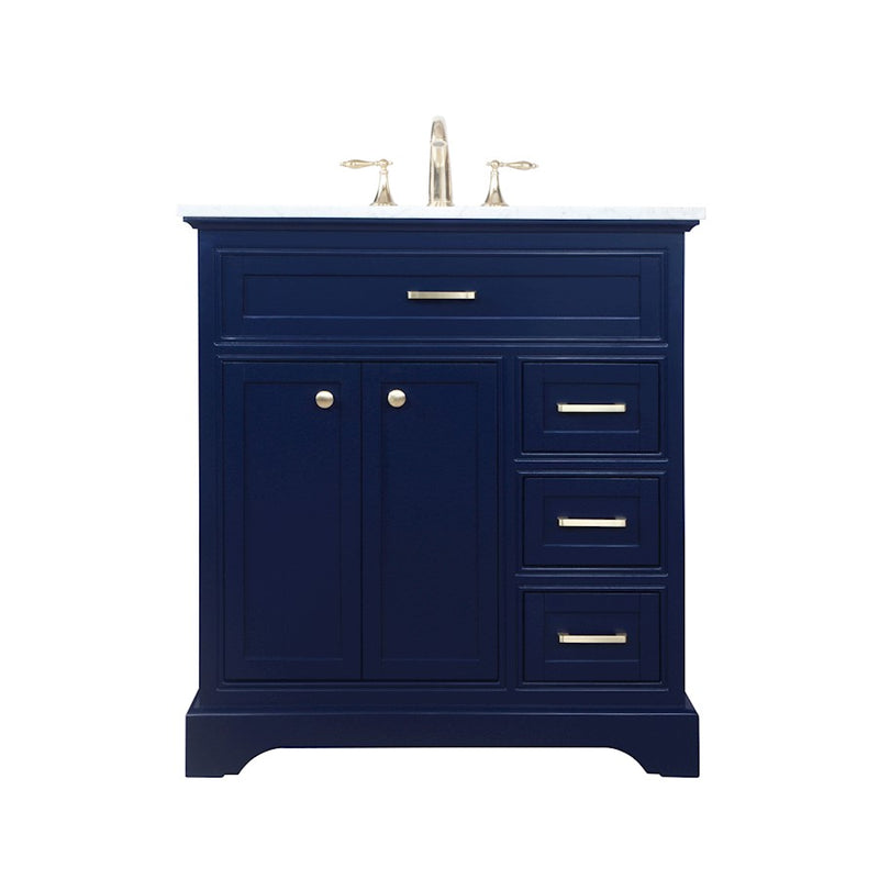 Elegant Kitchen/Bath Americana 32" Single Bathroom Vanity, Blue - VF15032BL