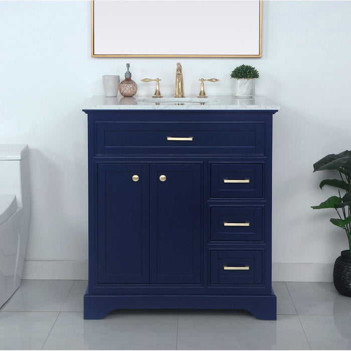 Elegant Kitchen/Bath Americana 32" Single Bathroom Vanity, Blue