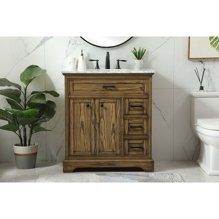 Elegant Kitchen/Bath Americana 32" Single Bathroom Vanity, Driftwood