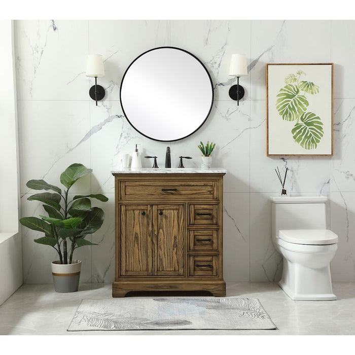 Elegant Kitchen/Bath Americana 32" Single Bathroom Vanity, Driftwood