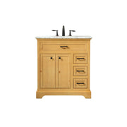Elegant Americana 32" Single Bathroom Vanity, Natural Wood - VF15032NW