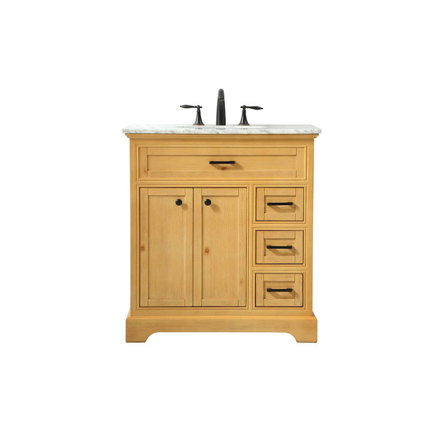Elegant Americana 32" Single Bathroom Vanity, Natural Wood - VF15032NW