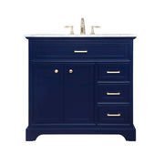 Elegant Kitchen/Bath Americana 36" Single Bathroom Vanity, Blue - VF15036BL