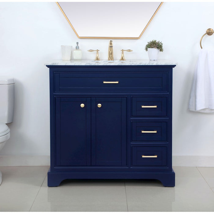 Elegant Kitchen/Bath Americana 36" Single Bathroom Vanity, Blue