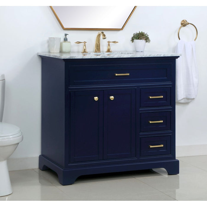 Elegant Kitchen/Bath Americana 36" Single Bathroom Vanity, Blue