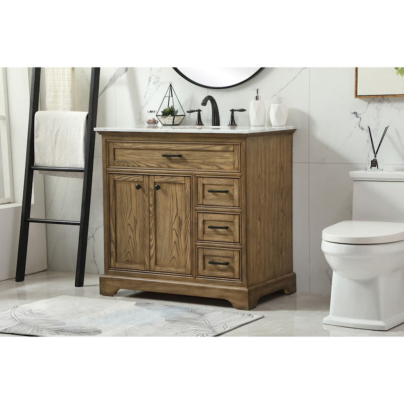 Elegant Kitchen/Bath Americana 36" Single Bathroom Vanity, Driftwood