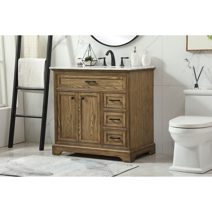 Elegant Kitchen/Bath Americana 36" Single Bathroom Vanity, Driftwood