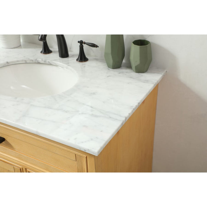 Elegant Americana 36" Single Bathroom Vanity, Natural Wood