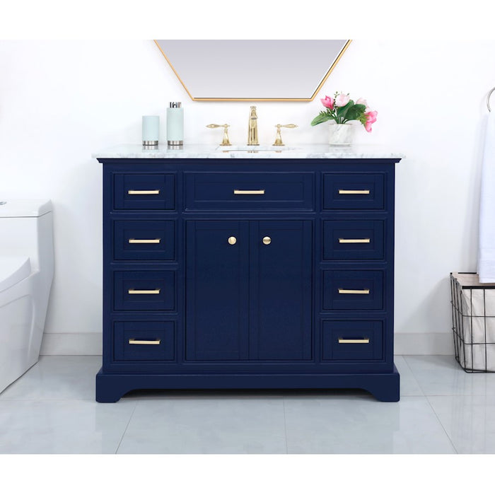 Elegant Kitchen/Bath Americana 42" Single Bathroom Vanity, Blue