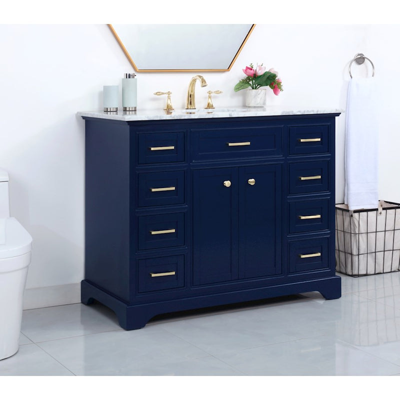 Elegant Kitchen/Bath Americana 42" Single Bathroom Vanity, Blue