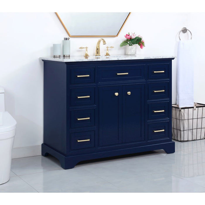Elegant Kitchen/Bath Americana 42" Single Bathroom Vanity, Blue
