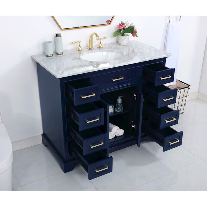 Elegant Kitchen/Bath Americana 42" Single Bathroom Vanity, Blue