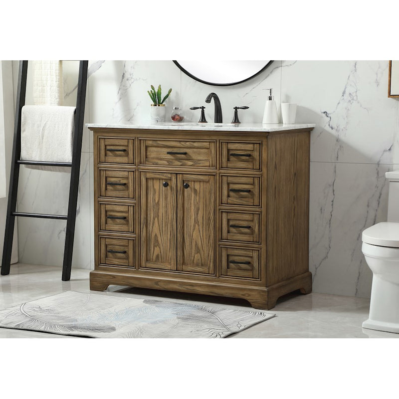 Elegant Kitchen/Bath Americana 42" Single Bathroom Vanity, Driftwood