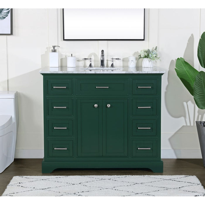 Elegant Kitchen/Bath Americana 42" Single Bathroom Vanity, Green