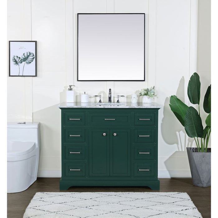 Elegant Kitchen/Bath Americana 42" Single Bathroom Vanity, Green