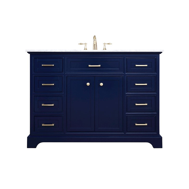 Elegant Kitchen/Bath Americana 48" Single Bathroom Vanity, Blue - VF15048BL
