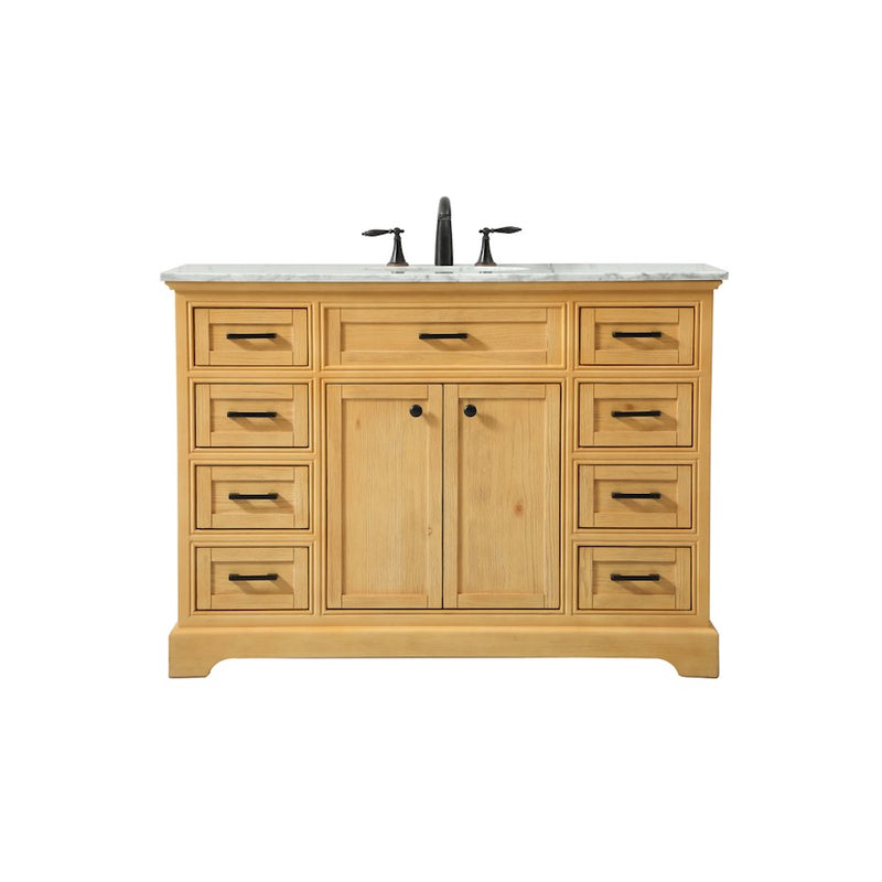 Elegant Americana 48" Single Bathroom Vanity, Natural Wood - VF15048NW