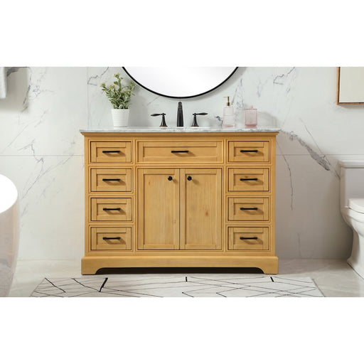 Elegant Americana 48" Single Bathroom Vanity, Natural Wood