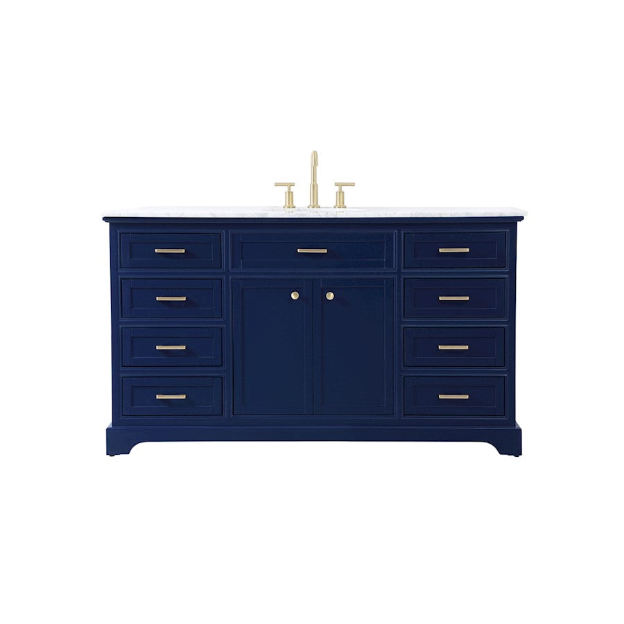 Elegant Kitchen/Bath Americana 60" Single Bathroom Vanity, Blue - VF15060BL