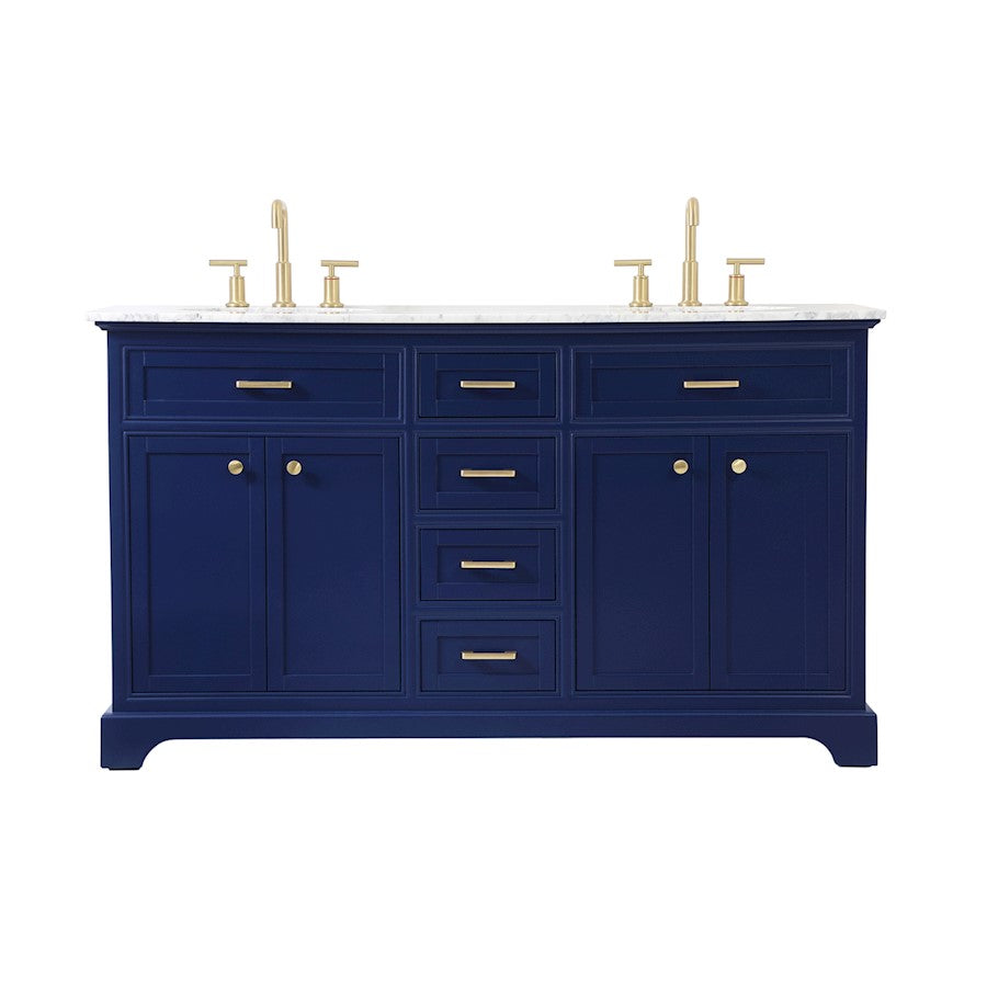 Elegant Kitchen/Bath Americana 60" Double Bathroom Vanity, Blue - VF15060DBL