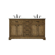 Elegant Americana 60" Double Bathroom Vanity, Driftwood - VF15060DDW
