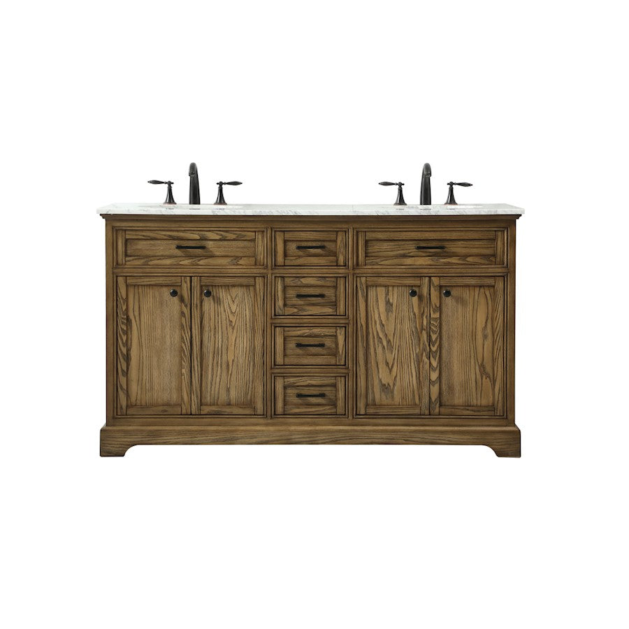 Elegant Americana 60" Double Bathroom Vanity, Driftwood - VF15060DDW