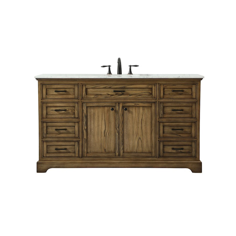 Elegant Kitchen/Bath Americana 60" Single Bathroom Vanity, Driftwood - VF15060DW