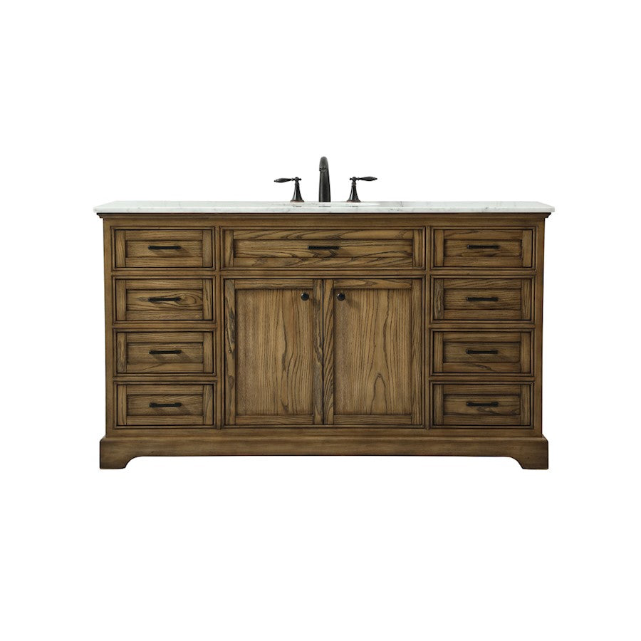 Elegant Kitchen/Bath Americana 60" Single Bathroom Vanity, Driftwood - VF15060DW