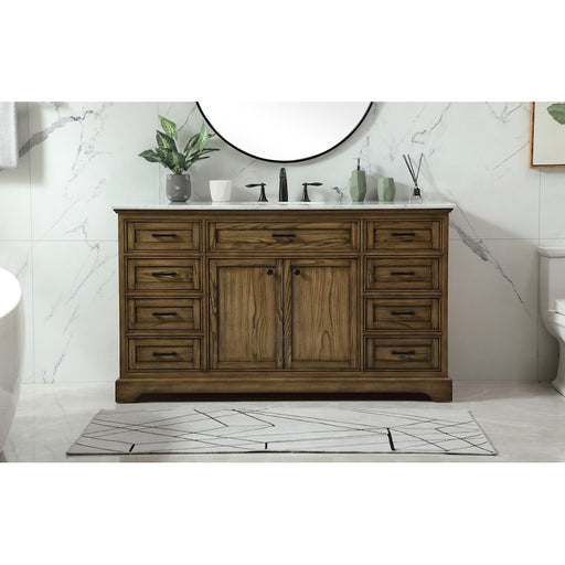 Elegant Kitchen/Bath Americana 60" Single Bathroom Vanity, Driftwood