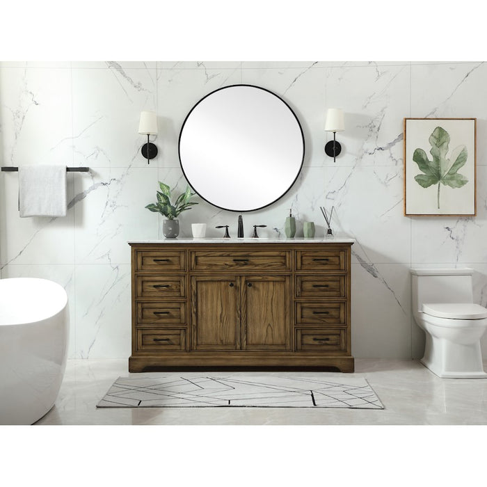 Elegant Kitchen/Bath Americana 60" Single Bathroom Vanity, Driftwood