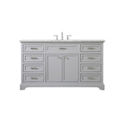 Elegant Kitchen/Bath Americana 60" Single Bathroom Vanity, Grey - VF15060GR